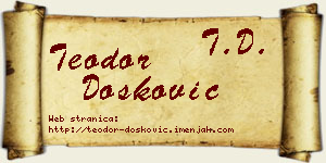 Teodor Dosković vizit kartica